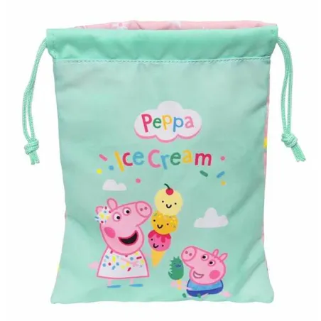 Lõunasöögikarp Peppa Pig Ice cream Kott 20 x 25 x 1 cm Roosa Mündiroheline